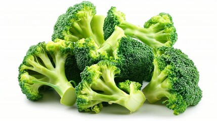Broccoli. Fresh Broccoli isolated on white background. Fresh vegetables. Healthy eating. Organic food.
