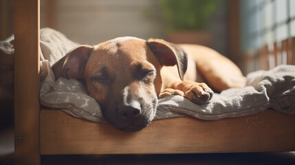 dog sleeping on the couch