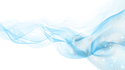 Elegant Abstract Technology: Colorful Waves of Dots on White Background, Generative AI