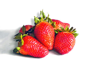 strawberries isolated on white background