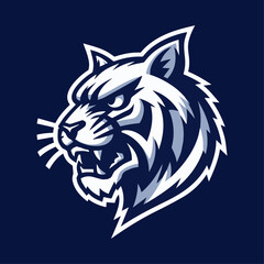 Obraz premium Aggressive Wildcat Vector Sports Mascot Logo: Fierce & Dynamic Emblem for Competitive Team Spirit
