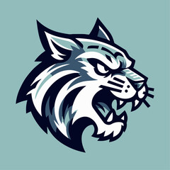 Obraz premium Aggressive Wildcat Vector Sports Mascot Logo: Fierce & Dynamic Emblem for Competitive Team Spirit