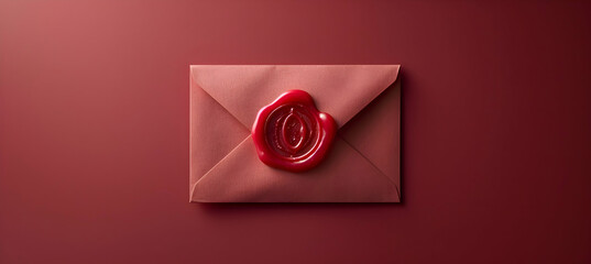 An illustration of a minimalist envelope sealed with a red wax stamp