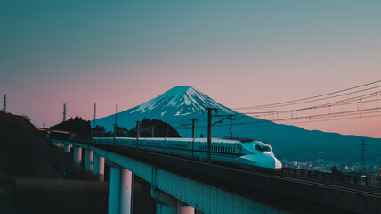 Fototapeta na wymiar 富士山と新幹線