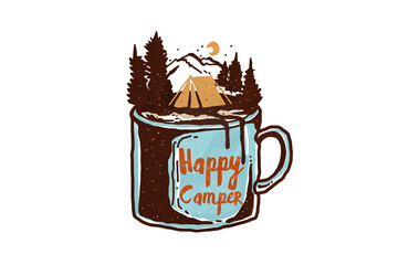 Happy camper, Camping PNG Sublimation design 