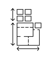 hand drawn sketch of house, bluprint house icon lines art plan