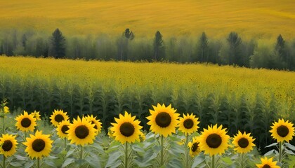 A field of sunflowers basking in gradients of gold upscaled 5
