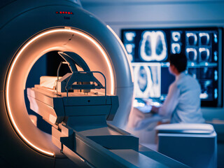 Resonancia magnética, diagnóstico en la clínica,  - obrazy, fototapety, plakaty