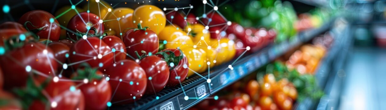 Close-up of a digital interface used for calculating sustainability ratings of food products, with a focus on algorithms that assess eco-friendly practices
