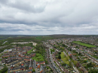 Aerial View of Residential District of Strood Town of Rochester, England United Kingdom. 