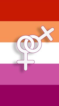 S&iacute;mbolo de lesbiana en pantalla vertical versi&oacute;n 4