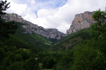 Landscape in Vercors in the South East of France, in Europe