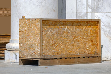 Transport Crate Particle Board Delivery Heavy Cargo at Location