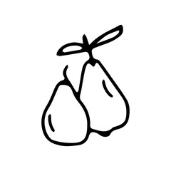 Hand drawn exotic fruit doodles. Cute tropical food sketch, summer fresh organic ingredients vector illustration