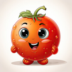 Fototapeta premium Watercolor Tomato vector, clipart Illustration, Generative Ai