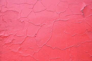 Red Cracked Background.Grunge concrete red cement wall with crack in industrial building, great for...