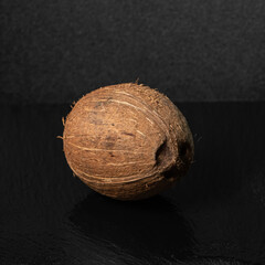 Coconut shot on a black background
