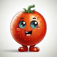 Fototapeta premium Watercolor Tomato vector, clipart Illustration, Generative Ai