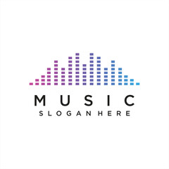 music player element. logo template electronic music, equalizer, store, dj, nightclub and others