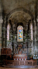 Fototapeta na wymiar The interior of the neo-gothic chapel of Nossa Senhora das Vitorias at the Lagoa das Furnas, San Miguel, Azores. 