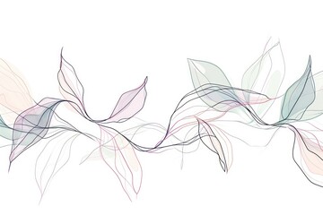 Continuous line drawing vine abstract pattern sketch.