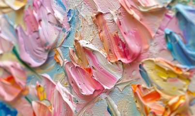 Impasto Technique in Multicolored Abstract Painting