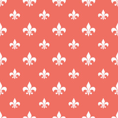 fleur-de-lis royal, luxury seamless pattern background. Ornament with symbol pink fleur-de-lis illustration