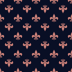 fleur-de-lis royal, luxury seamless pattern background. Ornament with symbol fleur-de-lis illustration