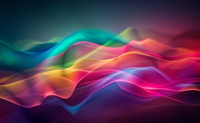 Neon Glow Abstract Wavy Background