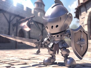 Fototapeta premium Cute knight character