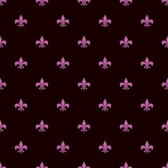fleur-de-lis royal, luxury seamless pattern background. Ornament with symbol purple fleur-de-lis illustration
