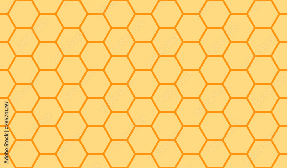 Poster seamless pattern with honeycomb vector illustration. hexagon pattern. seamless texture of honeycomb.