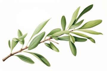 Obraz premium Olive branch plant herbs leaf.