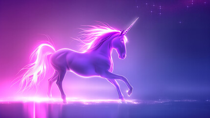 Obraz na płótnie Canvas Abstract light ai magical unicorn , digital illustration 