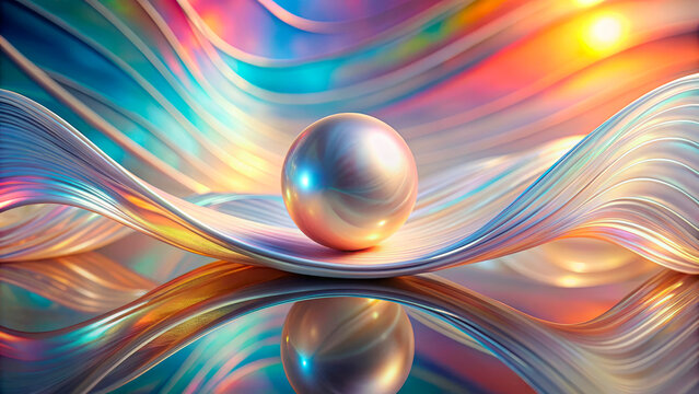 Fototapeta Abstract holographic background with pearl