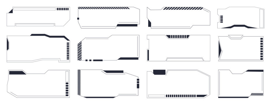 Set of geometric abstract frame in trendy style. Minimal forms for web design, posters, game.