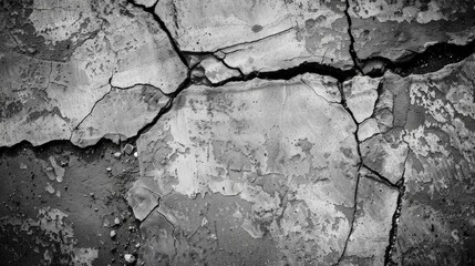 Cracked wall with central crack