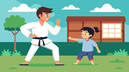 A parent watches proudly as their child practices their katas in the backyard knowing how much effort and determination it takes to prepare for