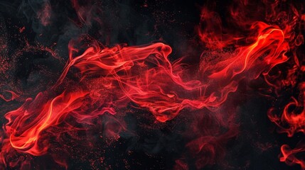 Red flames against dark backdrop