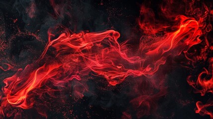 Red flames against dark backdrop - Powered by Adobe