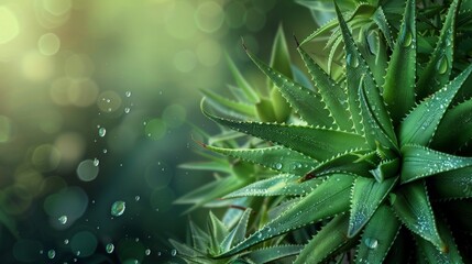 Fototapeta premium Plant with water drops