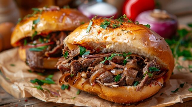 The Albanian dish Kukurech. Street food. 