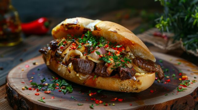 The Albanian dish Kukurech. Street food. 