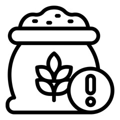wheat gluten sack warning sign allergy icon