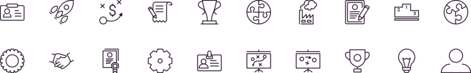 Money, business, finance line icons pack. Simple outline sign and editable stroke for web sites, articles, books, apps