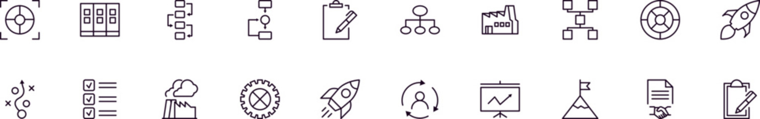 Money, business, finance linear symbols pack. Outline symbol and editable stroke for apps, stores, shops, infographics