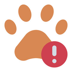 paw pet warning sign allergy icon