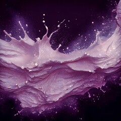 Abstract splash of lilac paint on a black background,  Generative AI