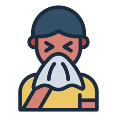 sneezing people allergy symptoms icon
