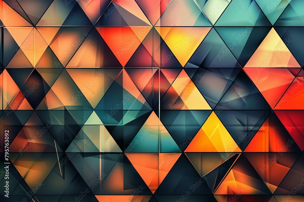 Wall mural abstract graphic wallpaper colorful geometric shapes pattern digital art background